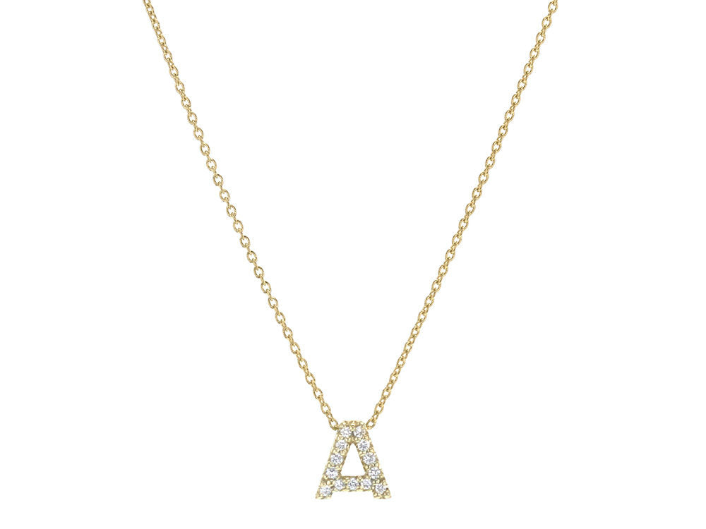 Roberto Coin 16-18" love letter diamond "A" necklace, additional letters available - Be On Park