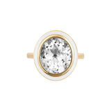 Goshwara "Melange" Oval Rock Crysta & White Agate Ring