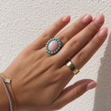 Lauren K Pink Opal & Turquoise Ring
