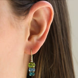 Suzy Landa one-of-a-kind multi-stone block drop earrings