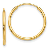 14k 1.5mm Polished Round Endless Hoop Earrings Earrings