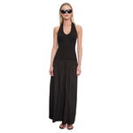 Enza Costa Cotton Halter Dress in Black - Be On Park