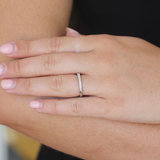 Be On Park Platinum Emerald Cut Diamond Band