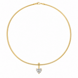 Heart-Shaped Diamond Pendant Necklace in 18K Yellow Gold