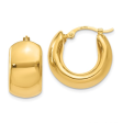 14ky Wide Puffed Hoop Earrings