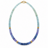Lauren K Blue & Green Faceted Beaded Necklace