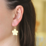 Marika Desert Gold Diamond Flower Drop Earrings