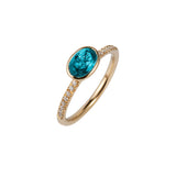 Goshwara 'Gossip' Oval Blue Topaz and Diamond Stackable Ring