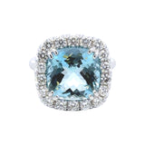 XO Jewels Aquamarine and Diamond Ring