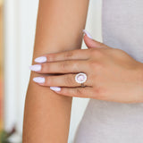 XO Jewels Kunzite Ring with Diamond Halo