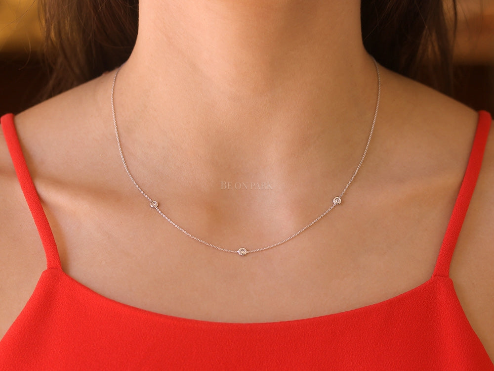 Roberto Coin 3 station diamond necklace - Be On Park