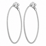 Paul Morelli 18K White Gold Diamond Wire Hoop Earrings