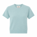White + Warren Brushed Cashmere Blend Tee in Seafoam Blue - Be On Park