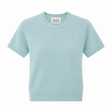White + Warren Brushed Cashmere Blend Tee in Seafoam Blue - Be On Park