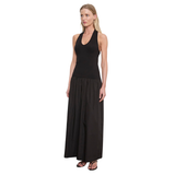 Enza Costa Cotton Halter Dress in Black - Be On Park