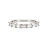 Be On Park Platinum Emerald Cut Diamond Band