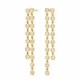 The Finest Stack Two Row Bezel Set Diamond Earrings