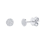 Shy Creation White Gold Pave Diamond Circle Studs - Be On Park