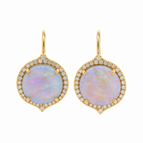 Lauren K Round Opal and Diamond Earrings