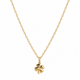Sydney Evan 14K Yellow Gold Tiny Clover Heart Charm Necklace