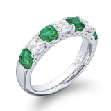 JB Star Platinum Diamond and Emerald Ring