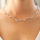 Sethi Couture White and Burnt Orange Diamond 'Fine Vine' Necklace