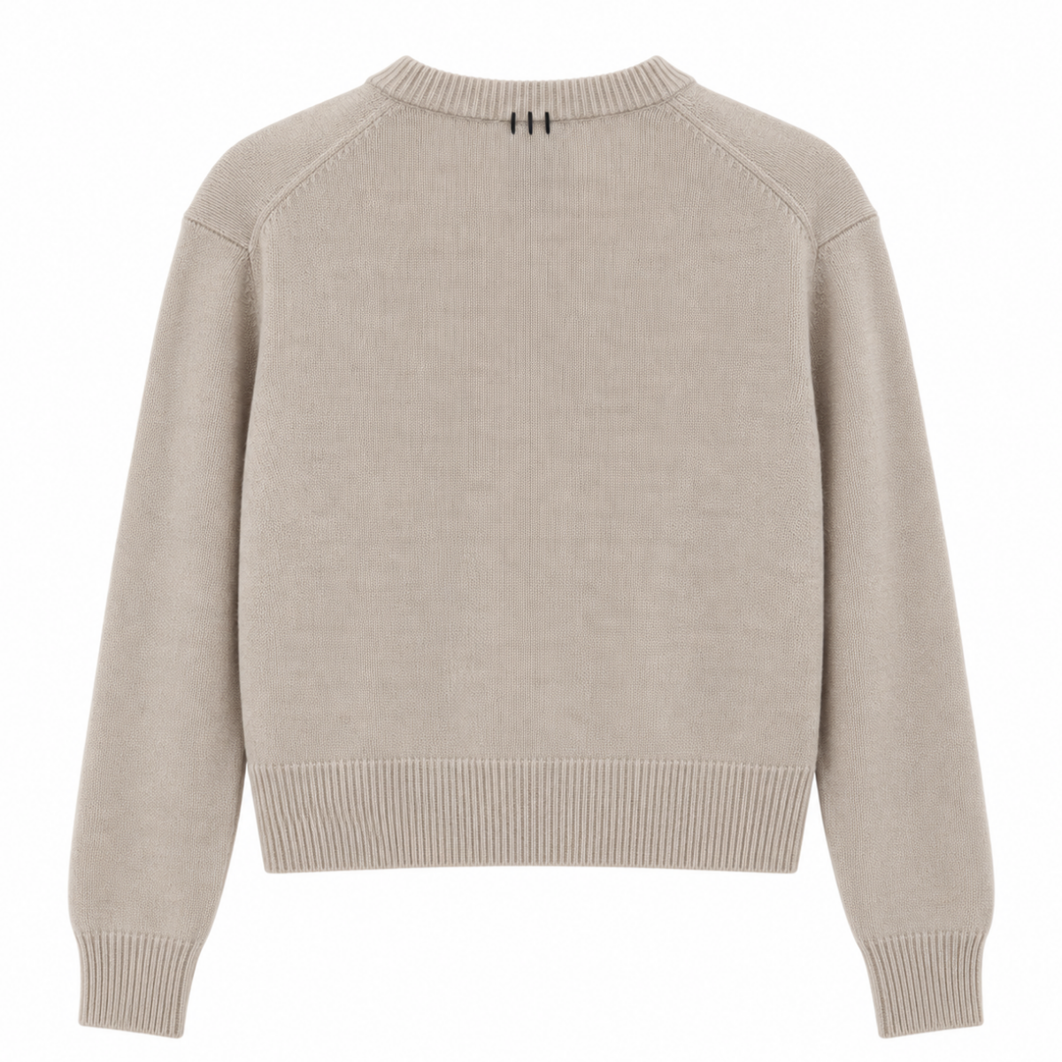 White + Warren Cashmere Embroidered Caviar Sweater in Natural Heather - Be On Park