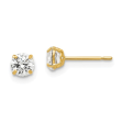 14ky 4mm round CZ post earrings