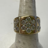 14ky dia x and dia flower cluster 3.25ctw ring