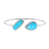 Yael Designs pear turquoise, oval turquoise, and diamond bracelet
