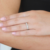 Be On Park Platinum Emerald Cut Diamond Band