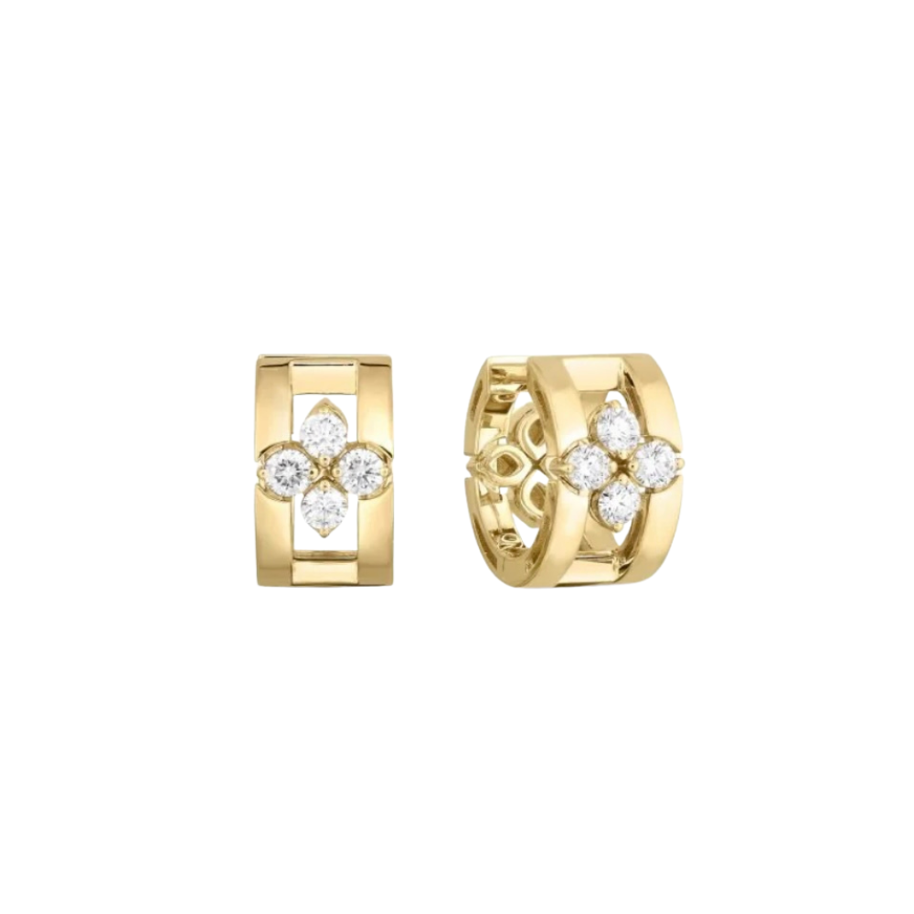 Robereto Coin Love in Verona Diamond Open Frame Hoop Earrings - Be On Park