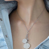 Monica Rich Kosann 18" sterling silver chain with two charm holders