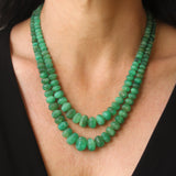 Goshwara 18" Two-strand fluted 517.75 carat emerald beaded necklace