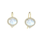 Lauren K oval cabochon rainbow moonstone "Jordan" earrings - Be On Park