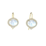 Lauren K oval cabochon rainbow moonstone "Jordan" earrings - Be On Park