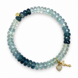 Sydney Evan 18K Yellow Gold Diamond Love Duo Charm Beaded Bracelet
