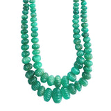 Goshwara 18" Two-strand fluted 517.75 carat emerald beaded necklace