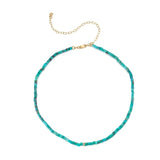 Sydney Evan Turquoise Heishi Necklace with Pave Diamond Bead