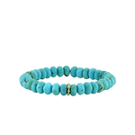 Sydney Evan Turquoise Beaded Bracelet with Diamond and Turquoise Rondelle - Be On Park