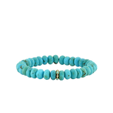 Sydney Evan Turquoise Beaded Bracelet with Diamond and Turquoise Rondelle - Be On Park