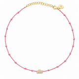 The Finest Stack Tiny Pavé Diamond Cloud Silk Cord Necklace
