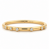 Jade Trau Constellation Plie Diamond Bangle in 18K Yellow Gold