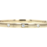 XO Exceptional Yellow Gold Thin Diamond-Station Bangle