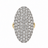 XO Jewels 14K Yellow Gold Pavé Diamond Oval Statement Ring
