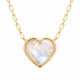 Lauren K Rainbow Moonstone Heart Necklace