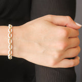 Monica Rich Kosann "Audrey" White Ceramic and Gold Link Bracelet, custom order