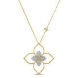 Roberto Coin PRINCESS FLOWER OPEN FRAME PAVÉ DIAMOND NECKLACE