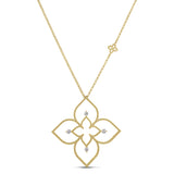Roberto Coin PRINCESS FLOWER OPEN FRAME DIAMOND NECKLACE