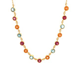 John Apel Malaya Garnet, Mandarine Garnet, and Blue Zircon Necklace